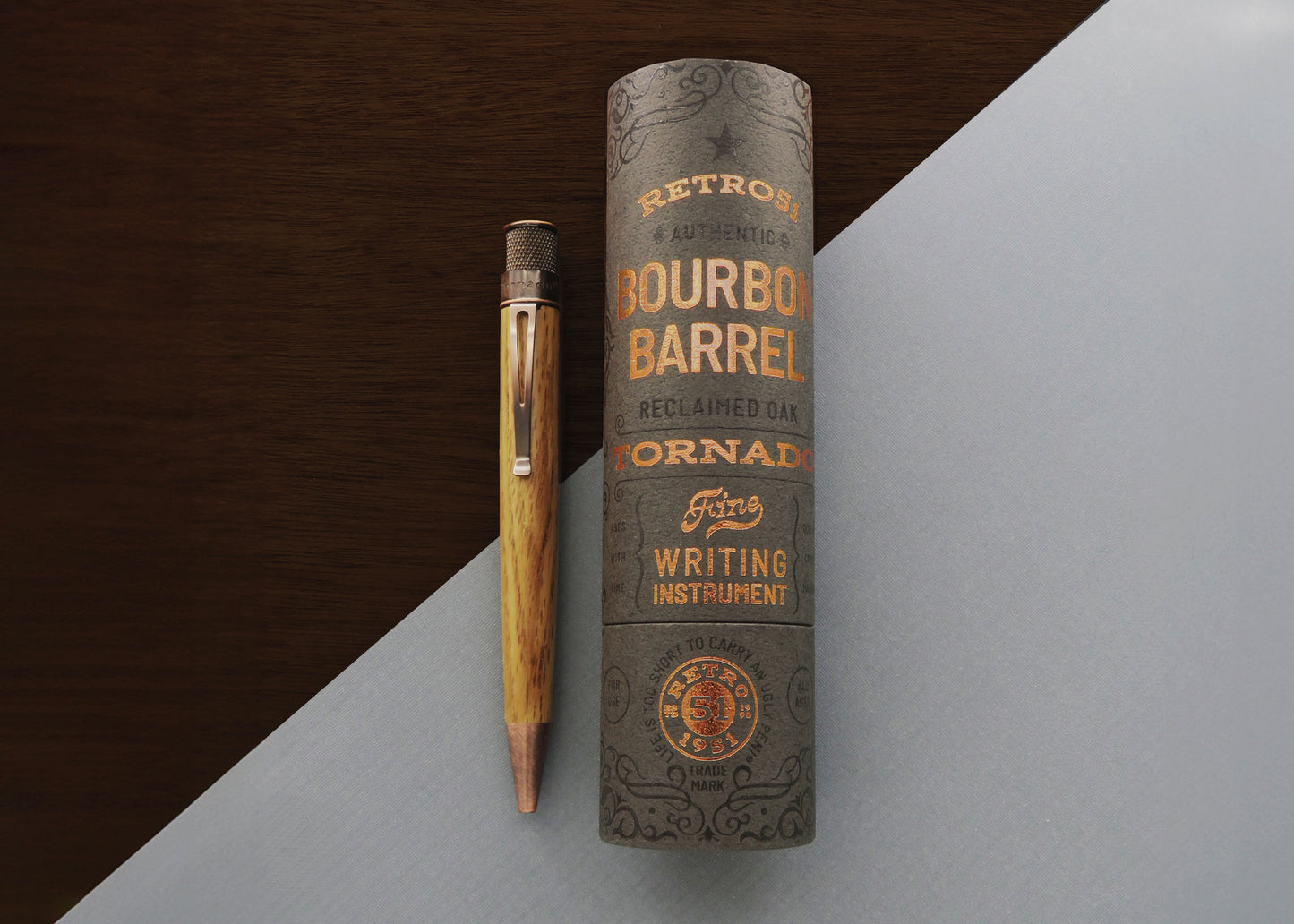 Retro 51 Tornado Woodworks Rollerball Pen - Bourbon Barrel