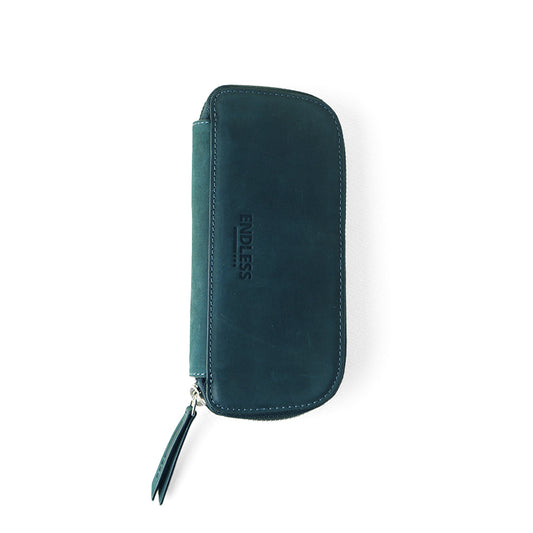 Endless Companion Leather Adjustable 3 Pen Pouch - Blue