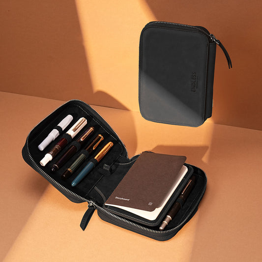 Endless Companion Leather 10 Pen Pouch - Black