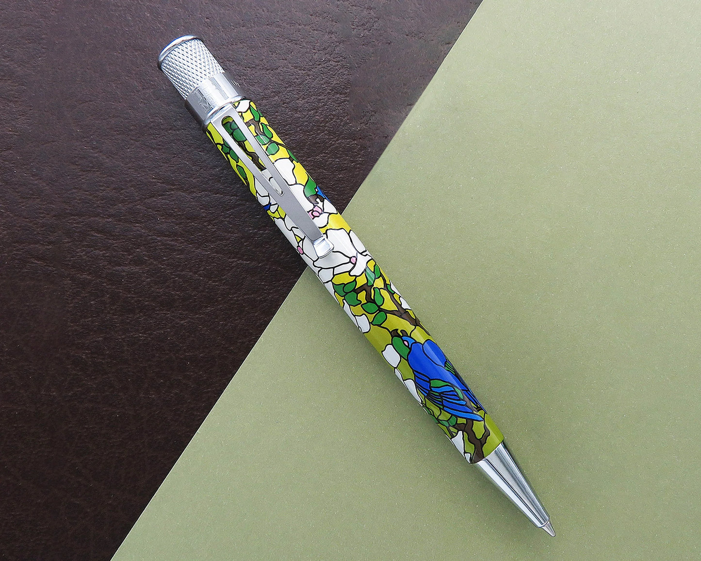 Retro 51 Metropolitan Louis. C Tiffany Favrile Parrots Rollerball