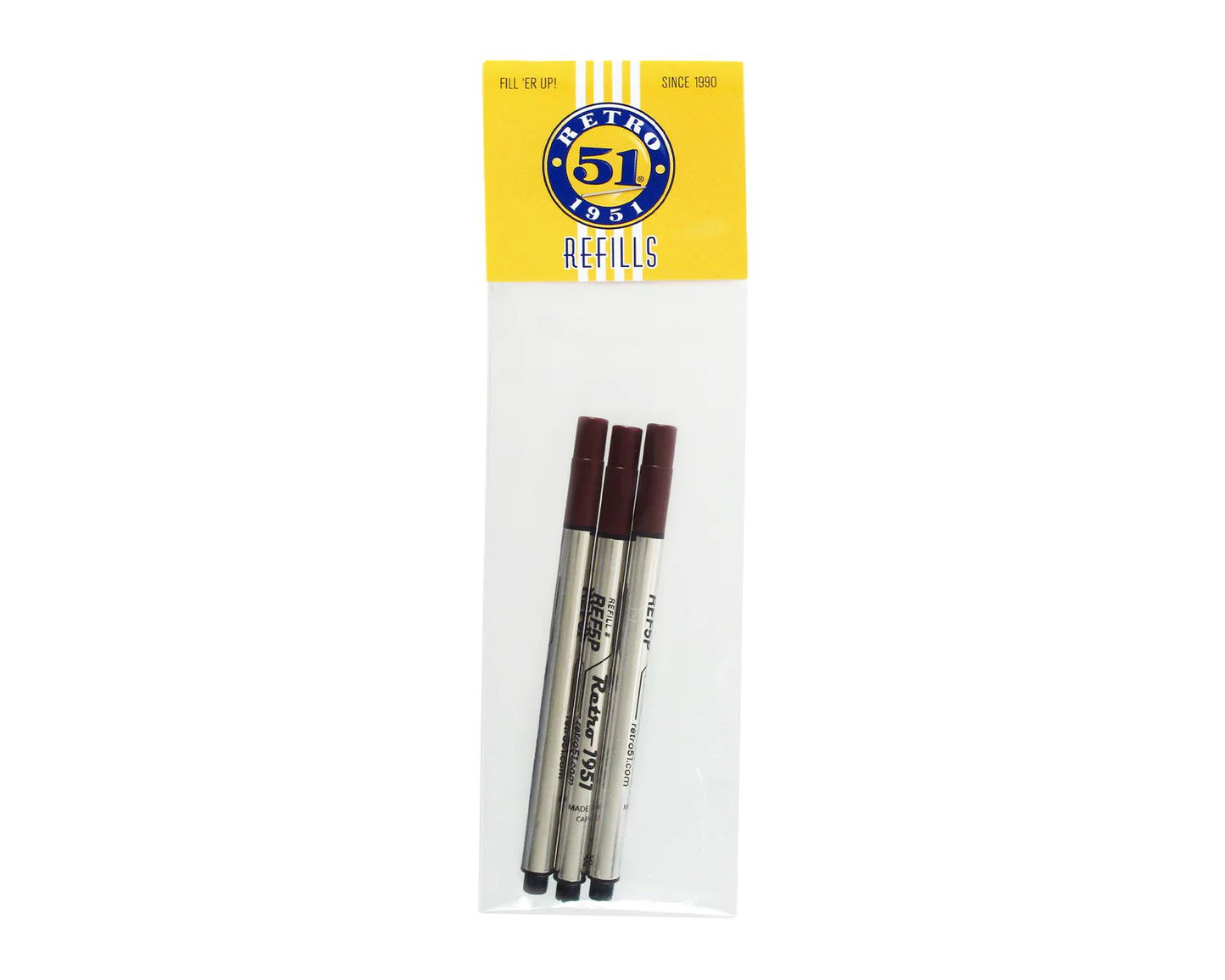 Retro 51 Rollerball Refills - Black, Blue, Green, Red, Purple  or Multi (3 PACK)
