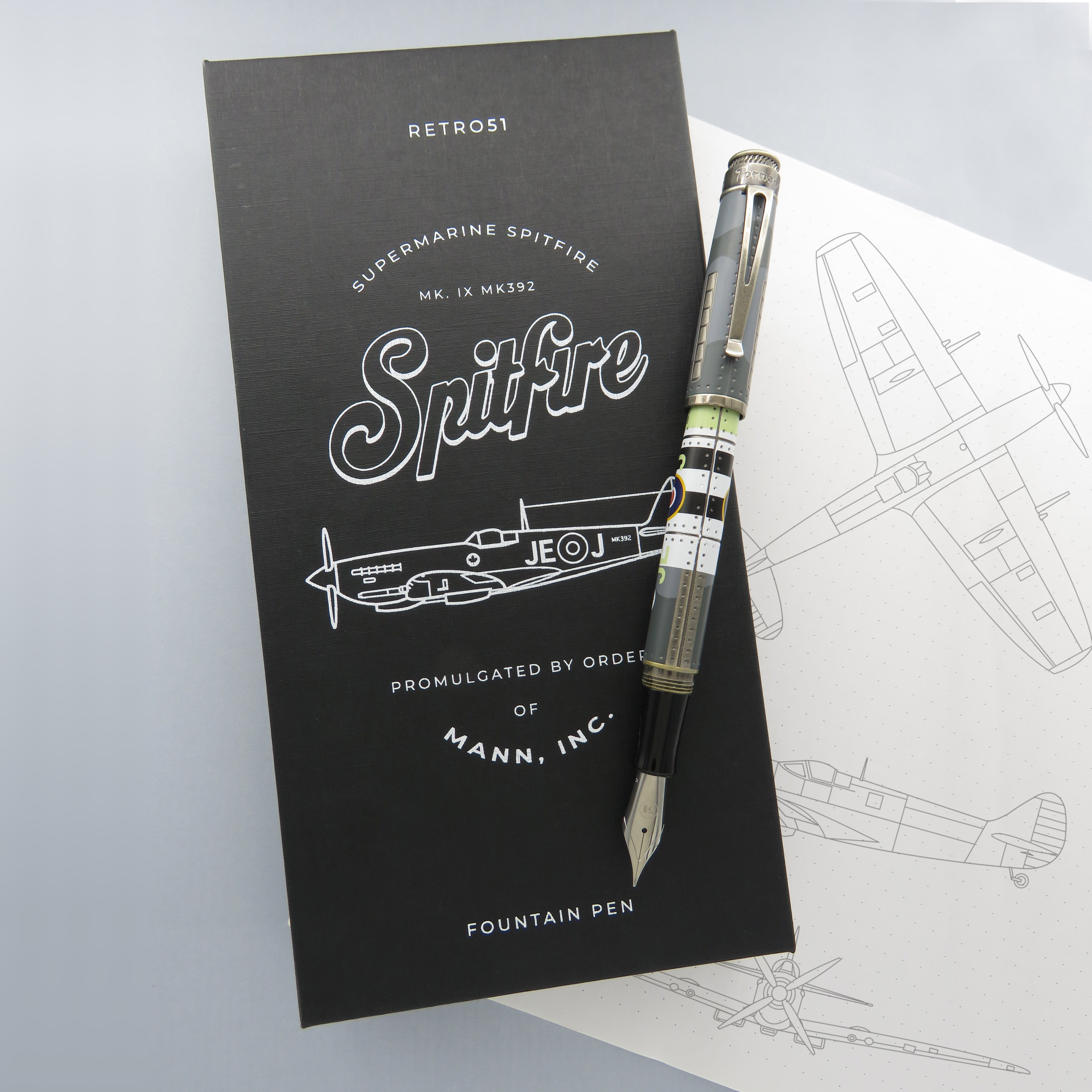 Retro 51 Spitfire Fountain Pen with Rollerball Converter Mann Inc Ltd