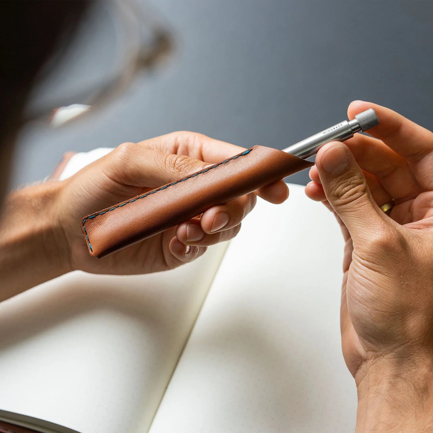 Wingback Pen Sleeve - Whisky