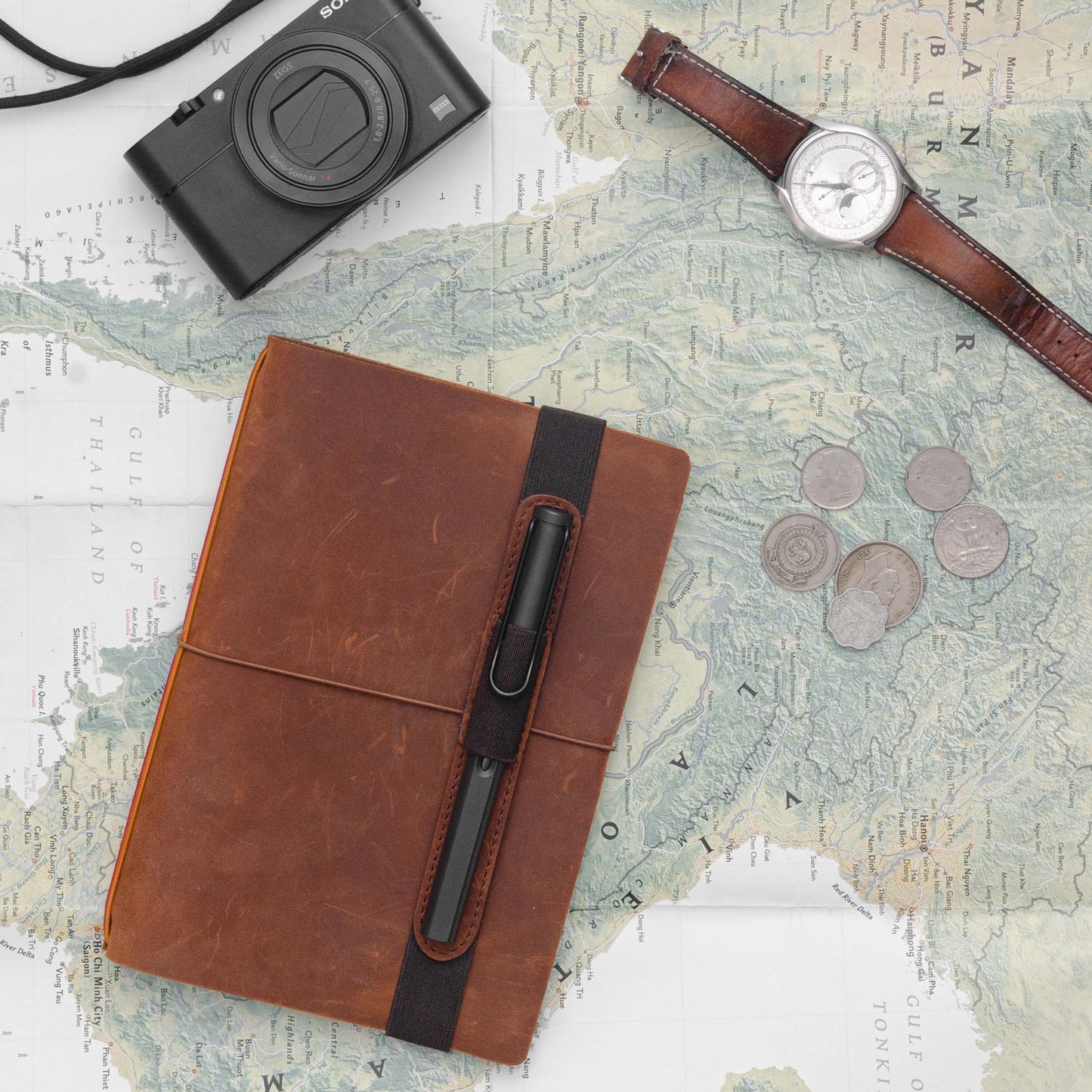 Endless Open Type Pen Loop - Brown