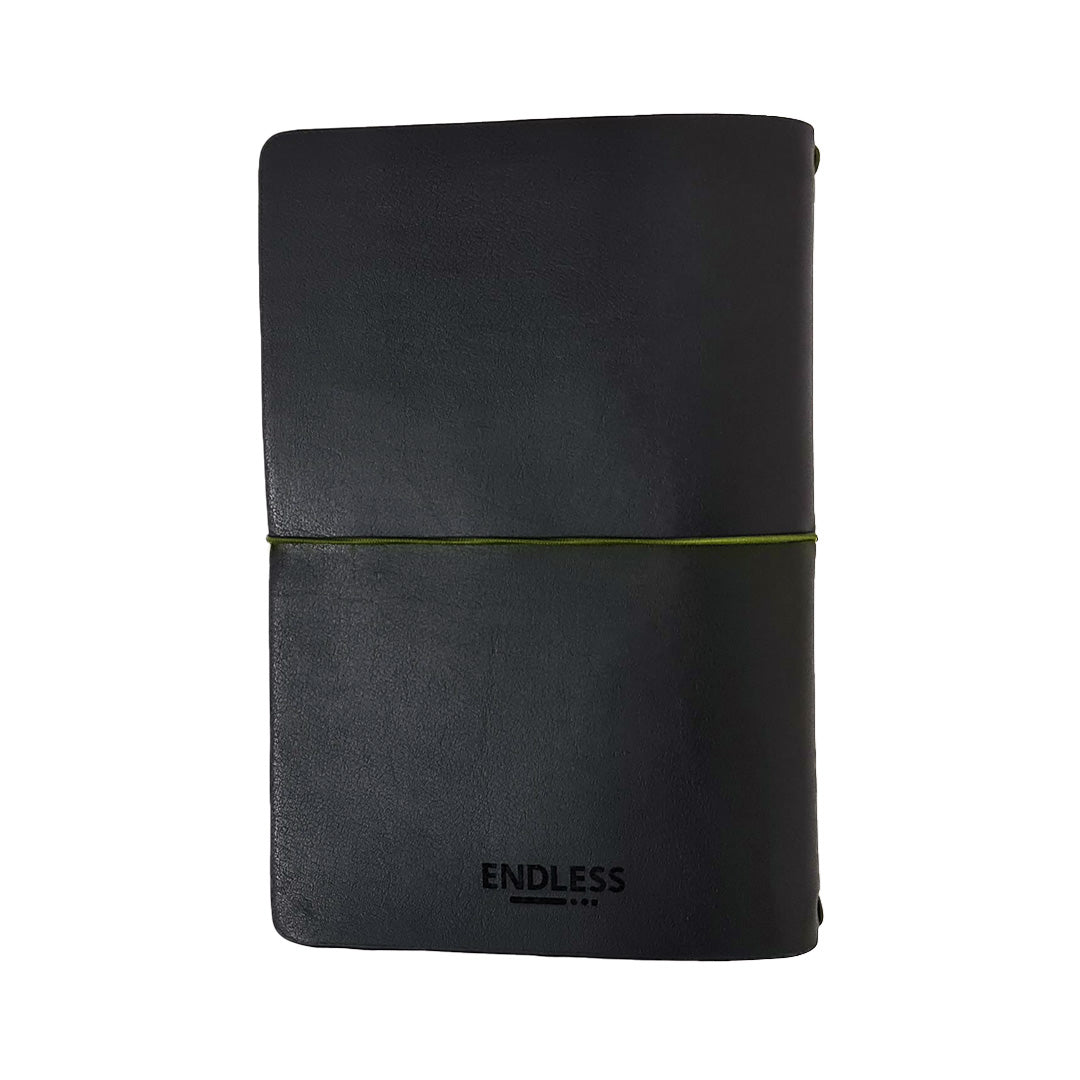 Endless Explorer - Refillable Cactus Leather Regalia Paper Journal - Black