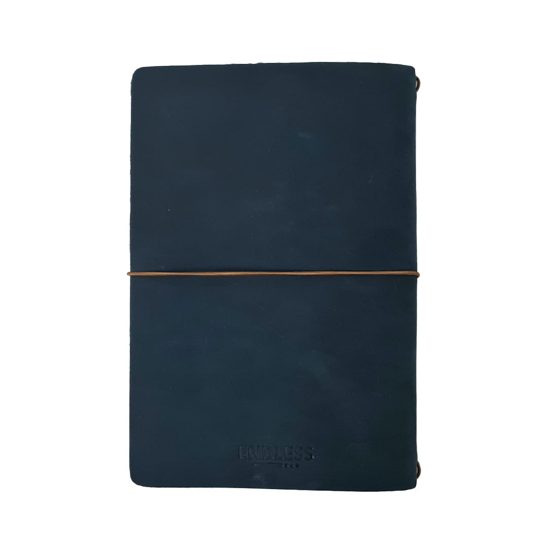 Endless Explorer - Refillable Leather Regalia Paper Journal - Blue