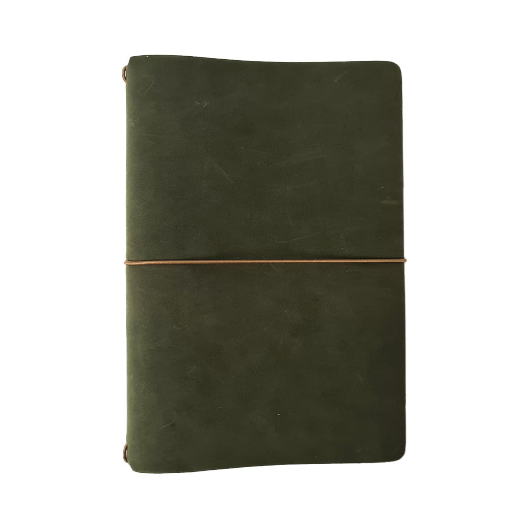 Endless Explorer - Refillable Leather Regalia Paper Journal - Green