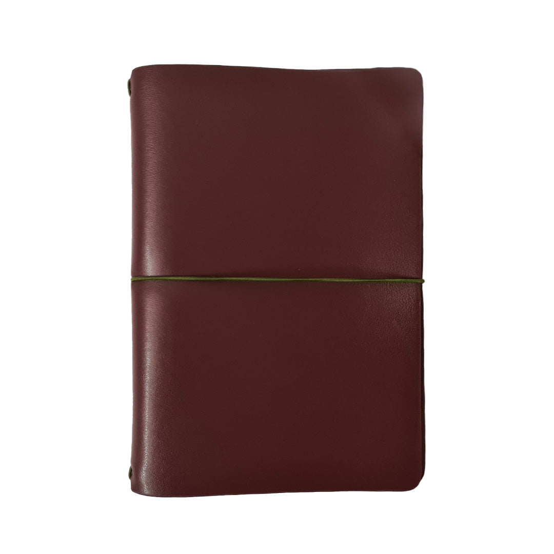 Endless Explorer - Refillable Cactus Leather Regalia Paper Journal - Maroon