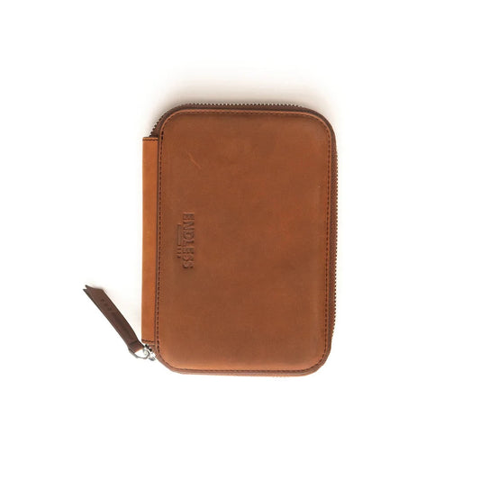 Endless Companion Leather 5 Pen Pouch - Brown