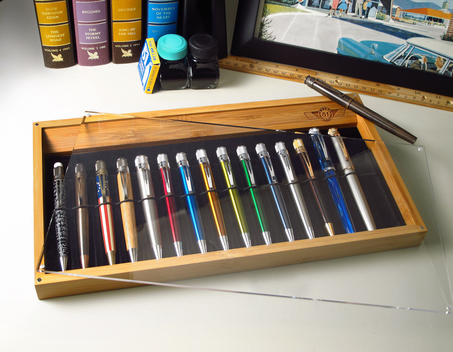 Retro 51 Display Case - Bamboo 16 Pen Tray