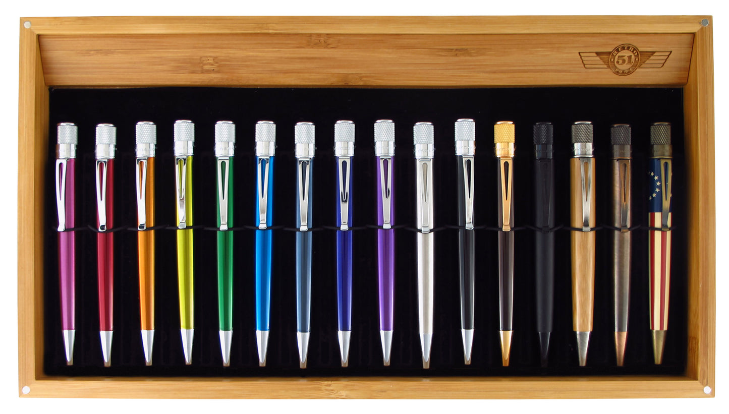 Retro 51 Display Case - Bamboo 16 Pen Tray