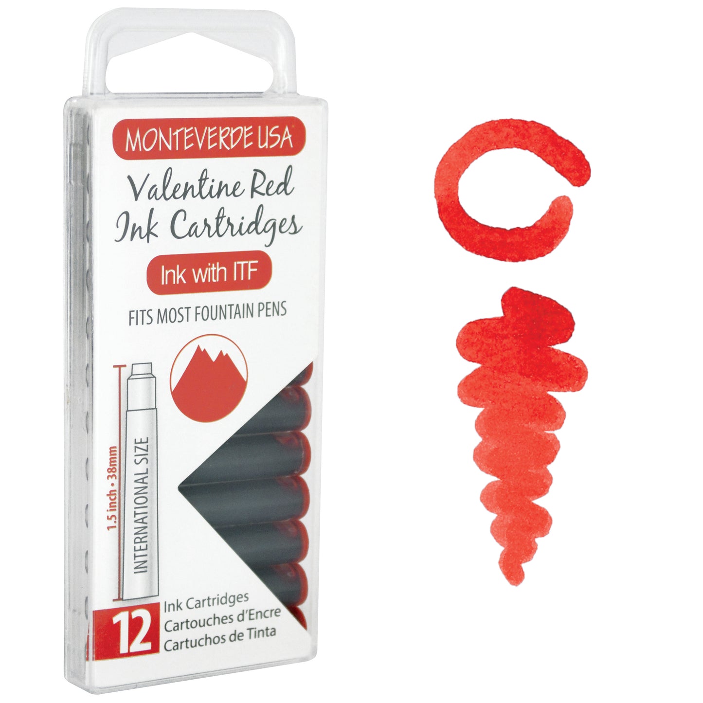 Monteverde 12 Pack of Standard Ink Cartridges - Different Colours Available