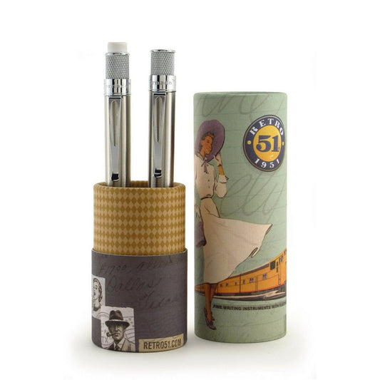 Retro 51 Tornado Rollerball and Pencil Set - Stainless