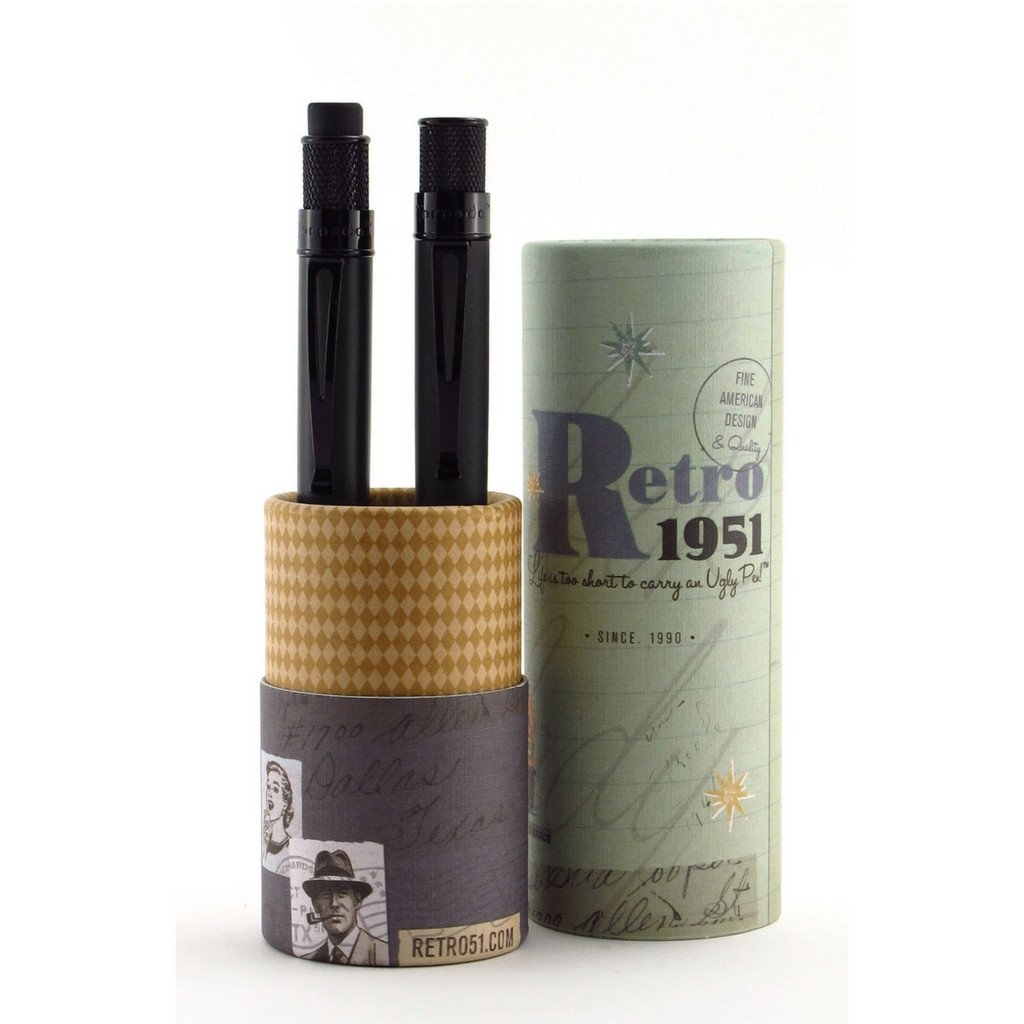 Retro 51 Tornado Rollerball and Pencil Set - Black Stealth