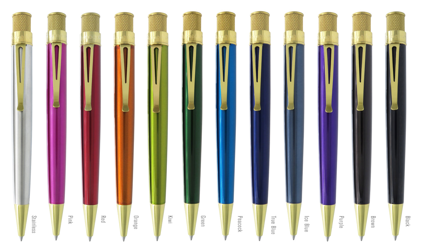 Retro 51 Tornado Brass Classic Rollerball Pen - Peacock