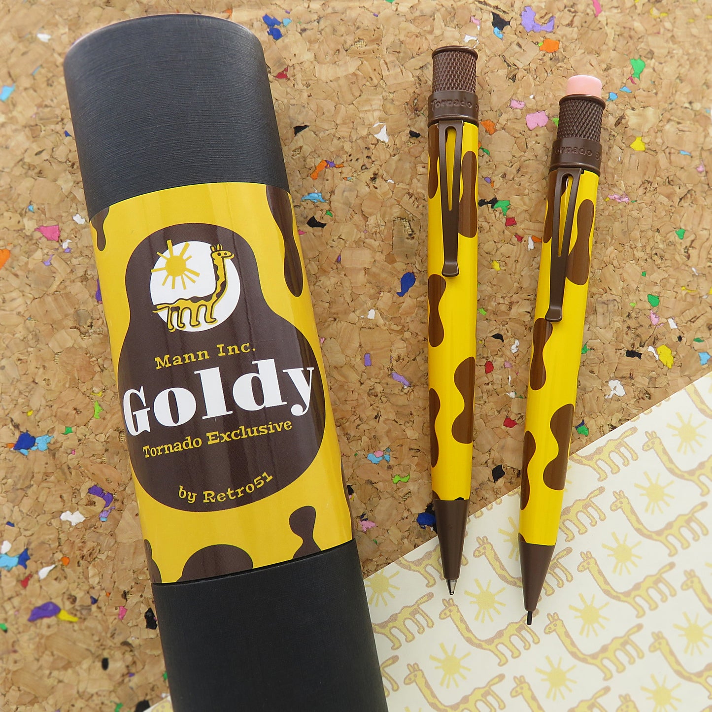 Retro 51 Tornado 'GOLDEN' Set Including Rickshaw Double Pen Sleeve- Goldy ( Mann Inc Exclusive)