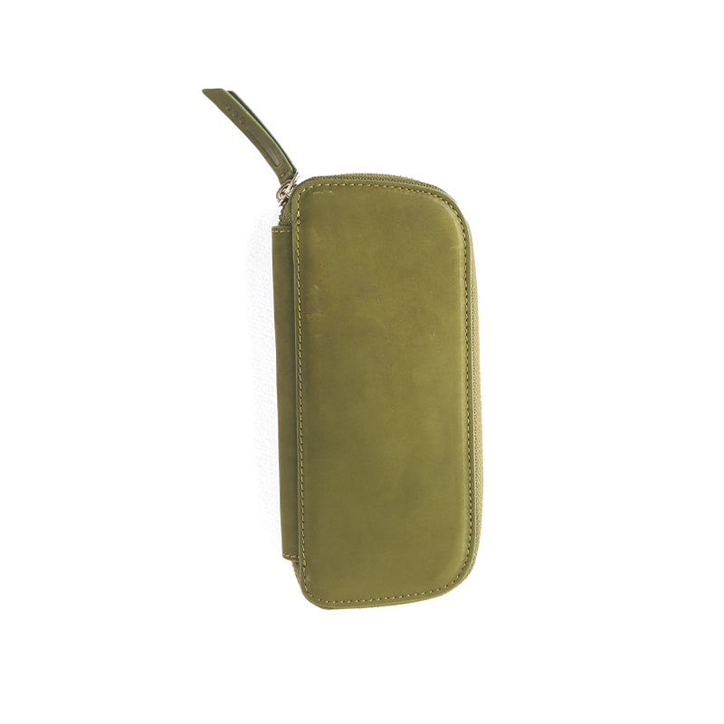 Endless Companion Leather Adjustable 3 Pen Pouch - Green