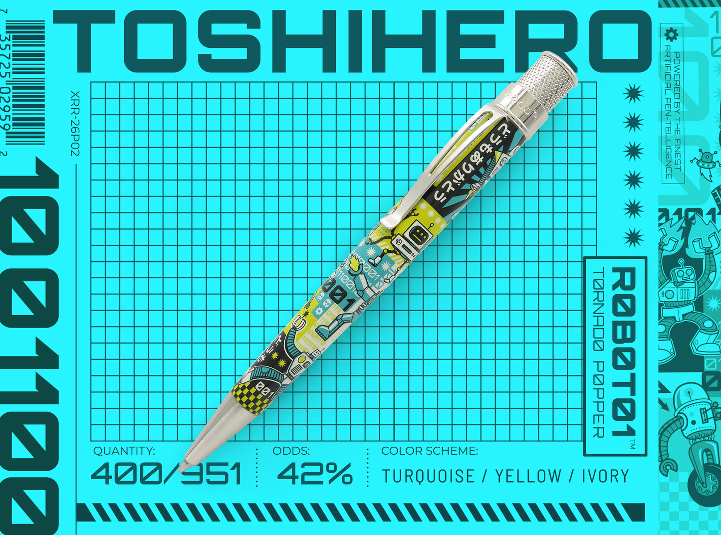 Retro 51 Tornado Popper Rollerball Pen - R0B0T01