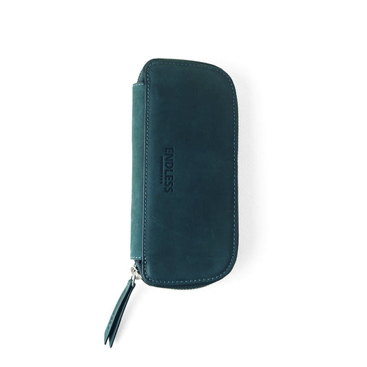Endless Companion Leather Adjustable 3 Pen Pouch - Blue or Green