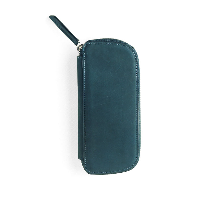 Endless Companion Leather Adjustable 3 Pen Pouch - Blue