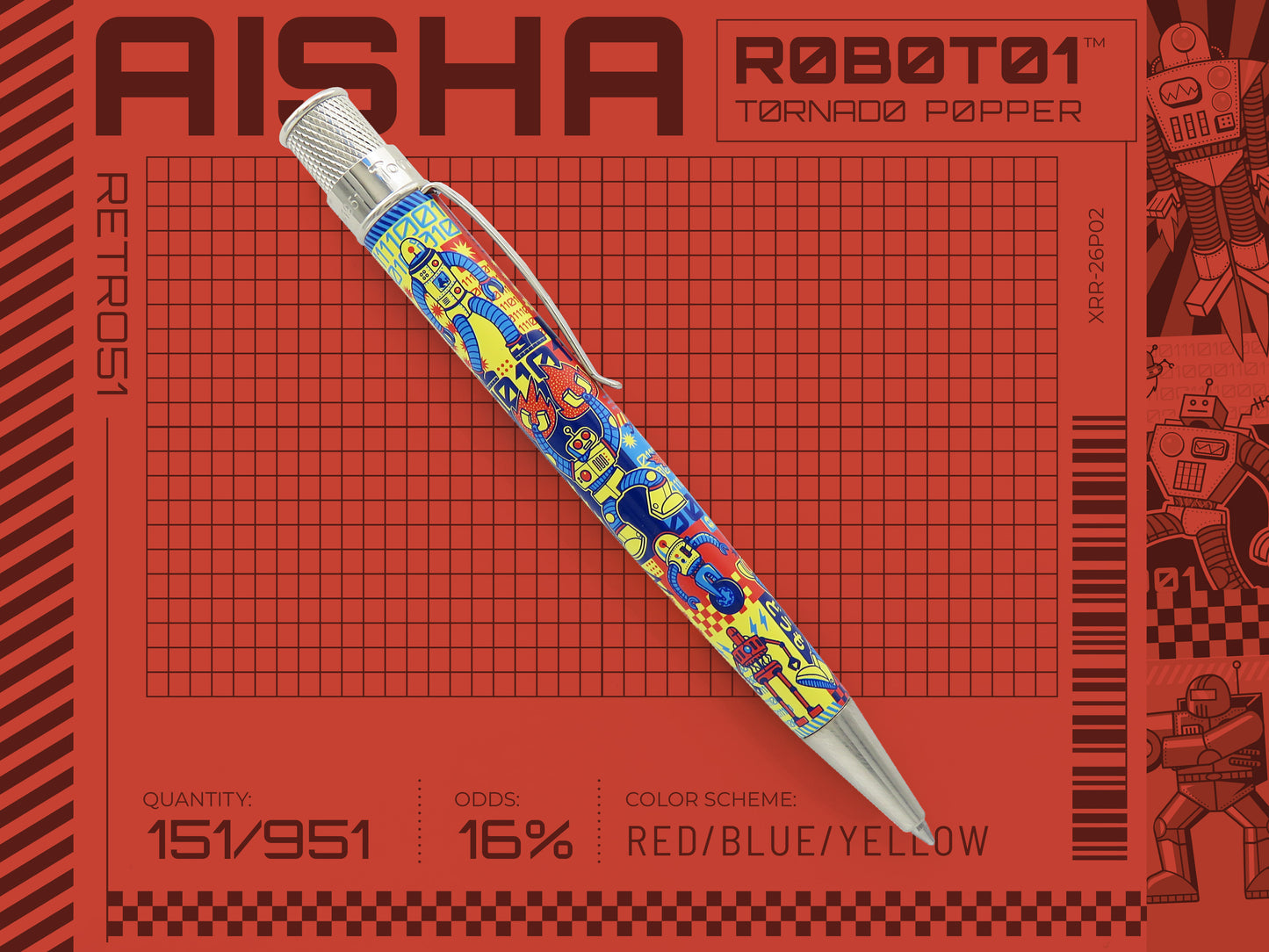 Retro 51 Tornado Popper Rollerball Pen - R0B0T01