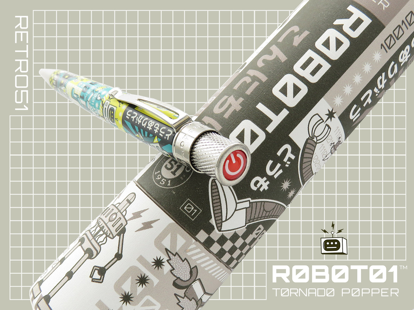 Retro 51 Tornado Popper Rollerball Pen - R0B0T01
