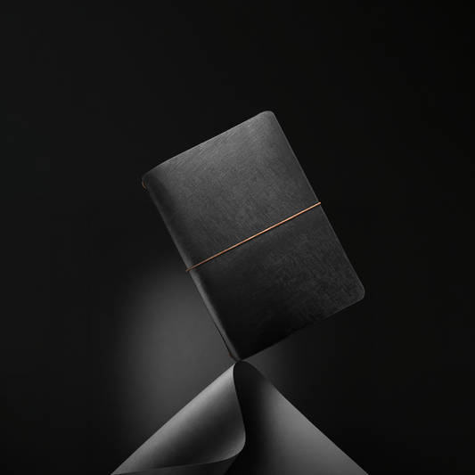 Endless Explorer - Refillable Saffiano Leather Journal Regalia Paper - Black A5