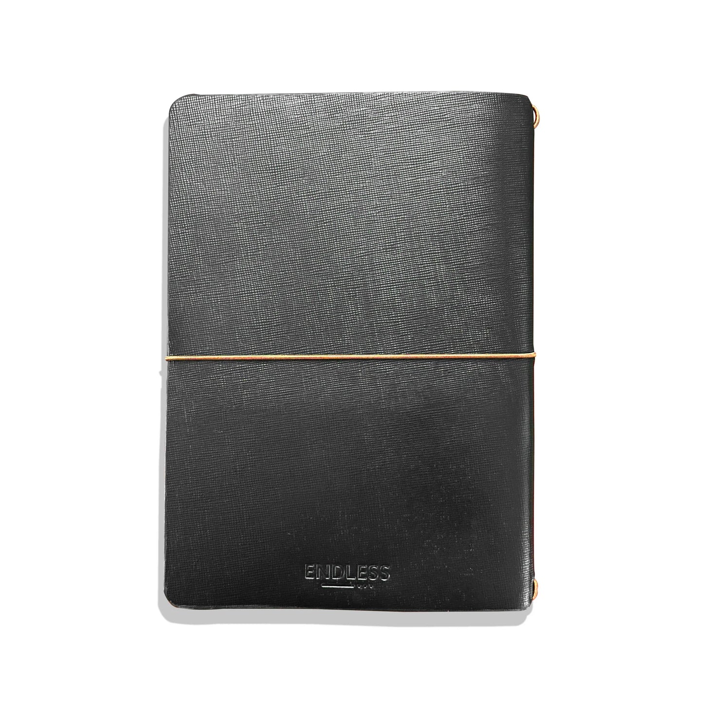 Endless Explorer - Refillable Saffiano Leather Journal Regalia Paper - Black A5