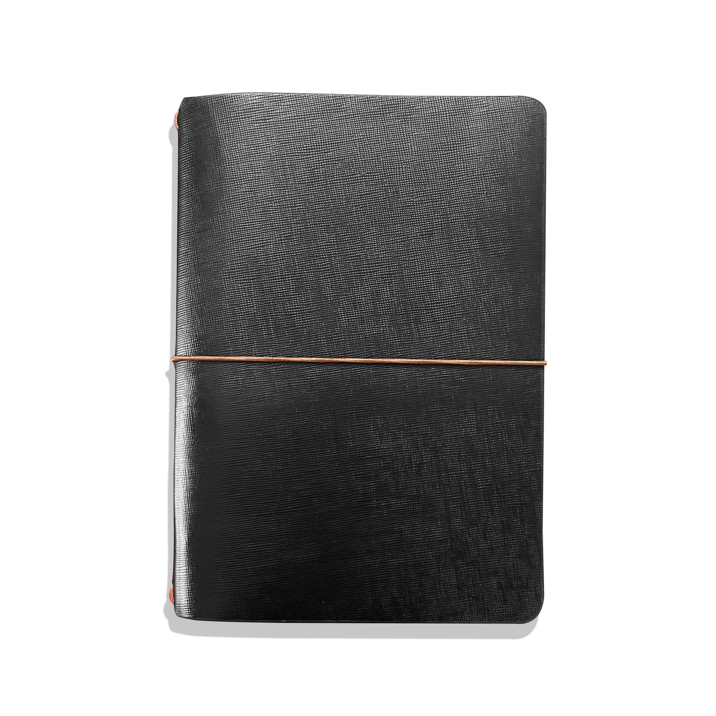 Endless Explorer - Refillable Saffiano Leather Journal Regalia Paper - Black A5
