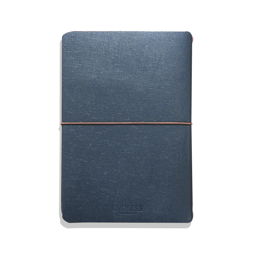 Endless Explorer - Refillable Saffiano Leather Journal Regalia Paper - Blue A5