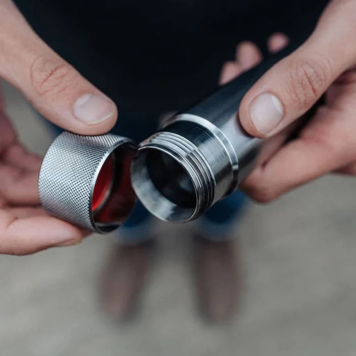 Wingback Hip Flask 100ml - Steel