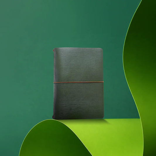 Endless Explorer - Refillable Saffiano Leather Journal Regalia Paper - Green A5