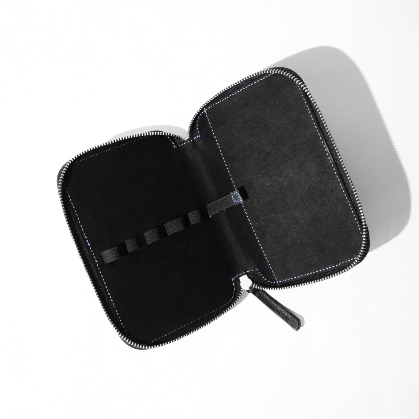 Endless Companion Saffiano Leather 5 Pen Pouch - Black