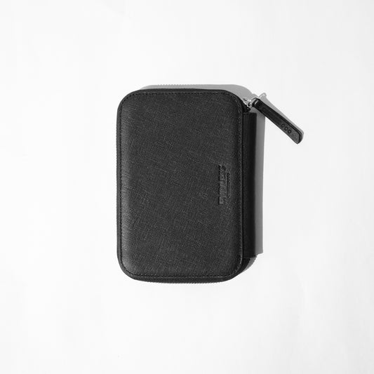 Endless Companion Saffiano Leather 5 Pen Pouch - Black