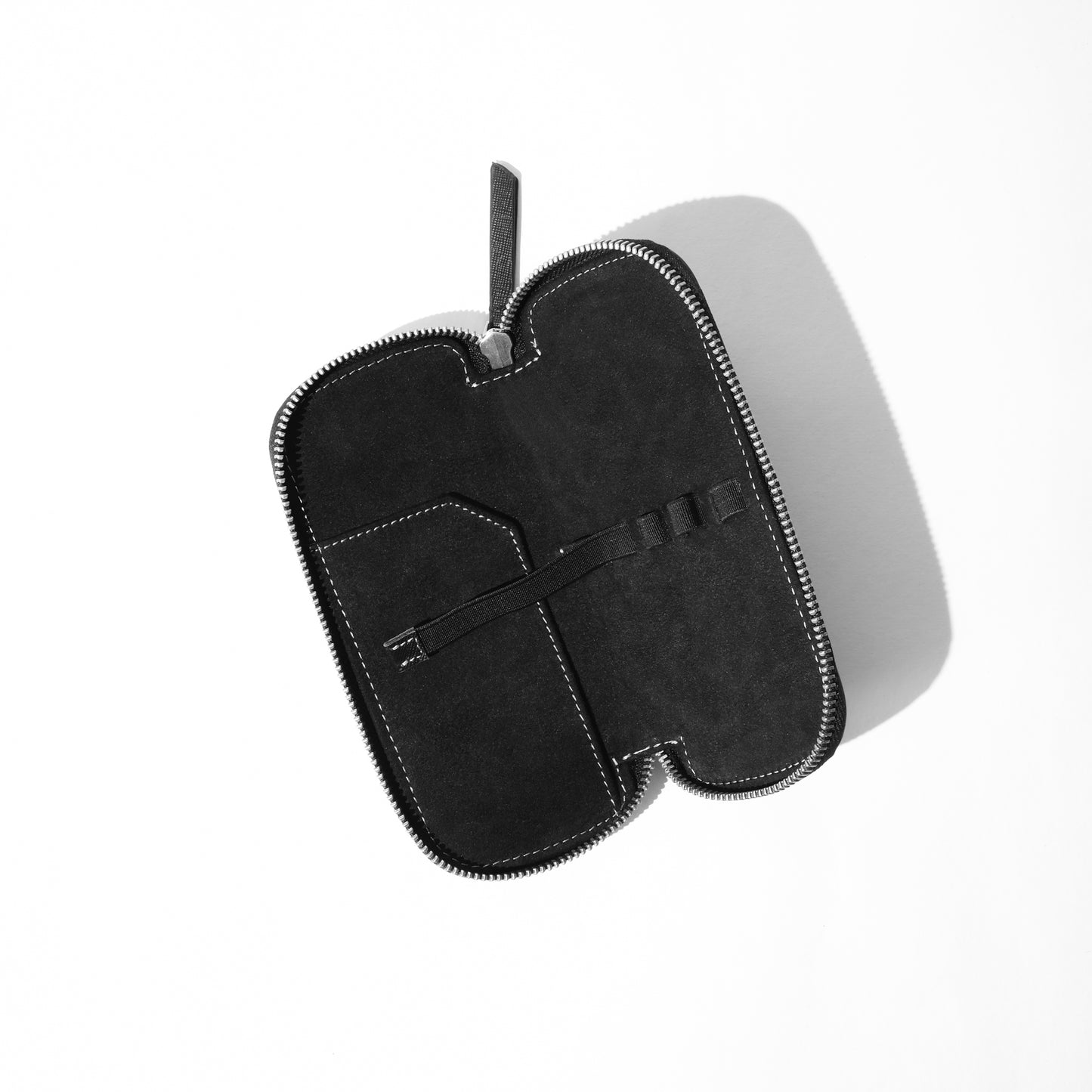 Endless Companion Saffiano Leather Adjustable 3 Pen Pouch - Black