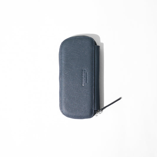 Endless Companion Saffiano Leather Adjustable 3 Pen Pouch - Blue