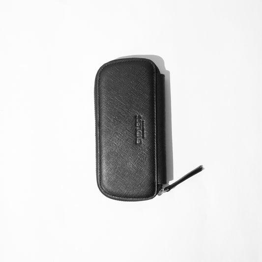 Endless Companion Saffiano Leather Adjustable 3 Pen Pouch - Black