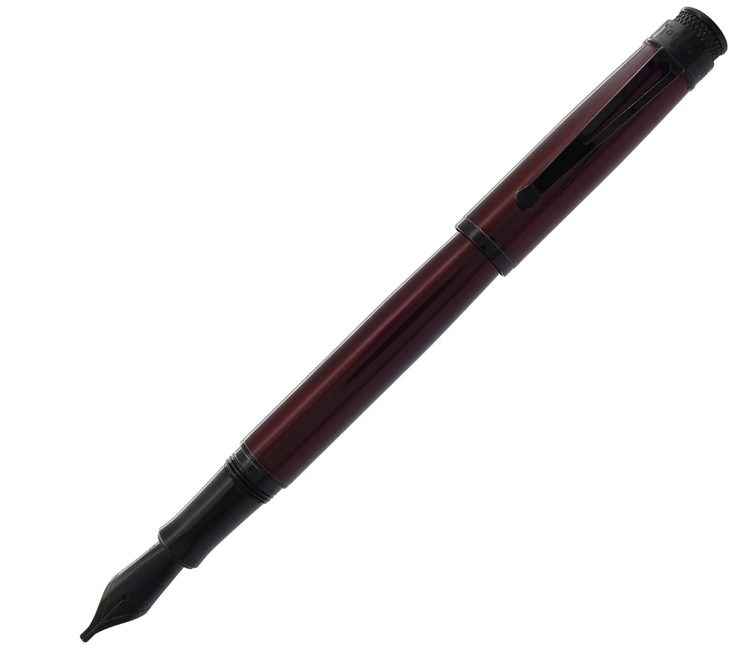 Retro 51 Tornado Stealth Lacquer EXT Fountain Pen - Black Cherry