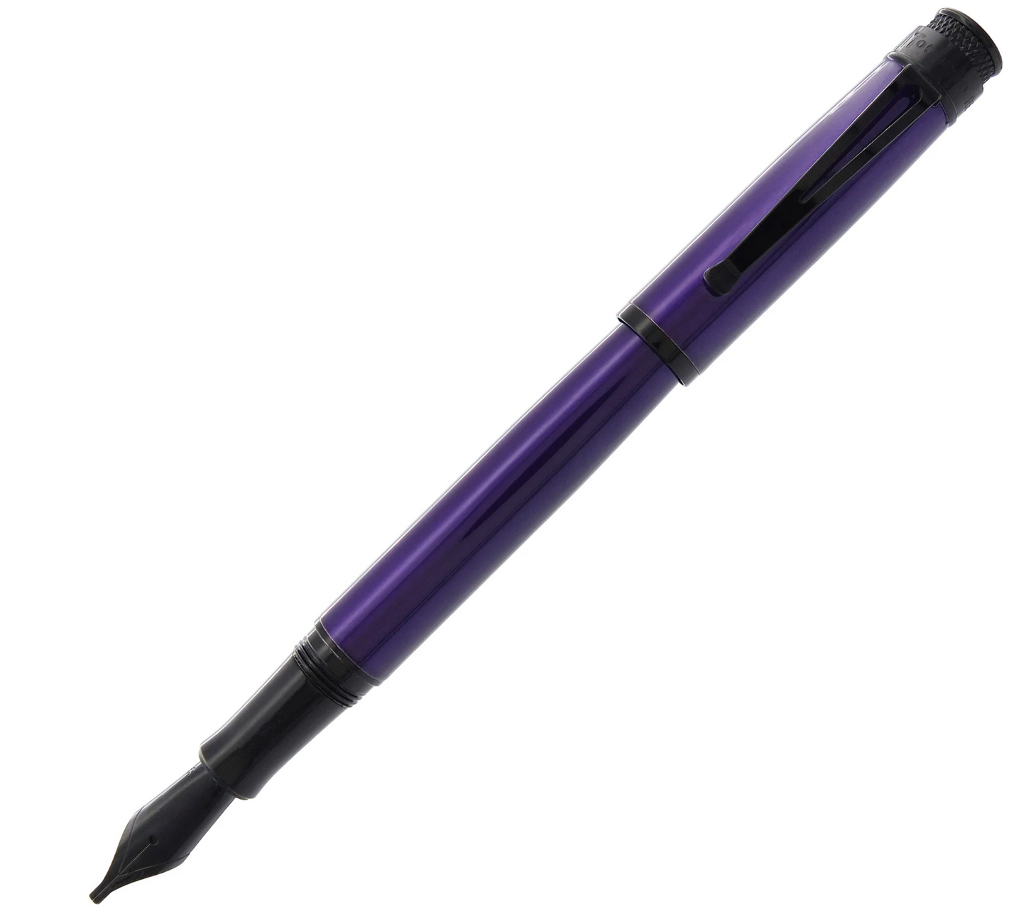 Retro 51 Tornado Stealth Lacquer EXT Fountain Pen - Midnight Purple