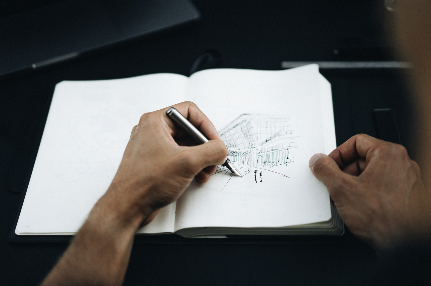 Wingback Fountain Pen - Steel