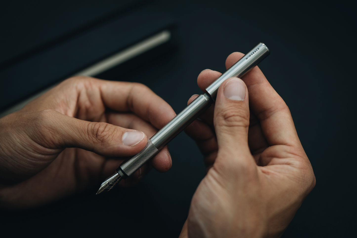 Wingback Fountain Pen - Steel