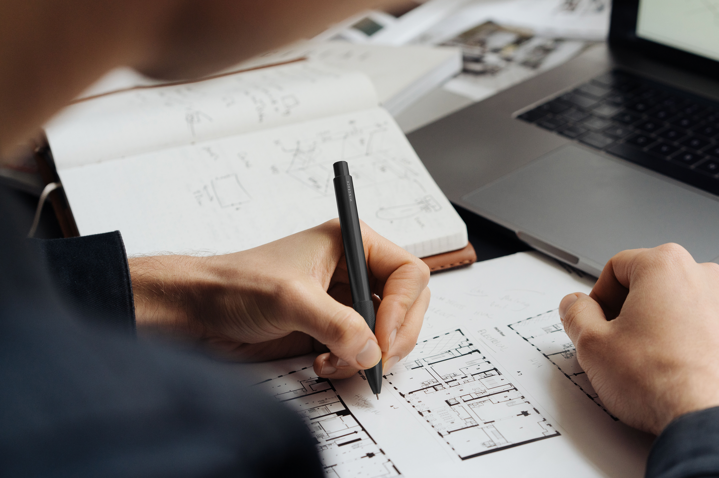 Wingback Mechanical Pencil - Black Steel