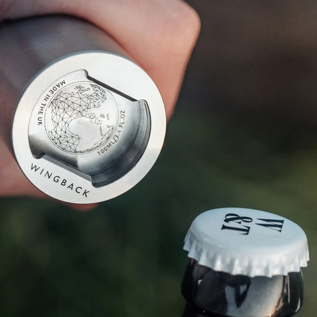 Wingback Hip Flask 100ml - Steel