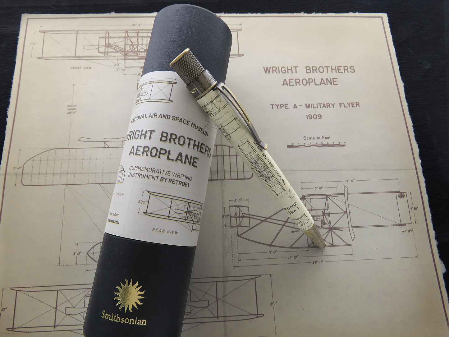 Retro 51 Tornado Smithsonian Collection Rollerball Pen - Wright Brothers Aeroplane