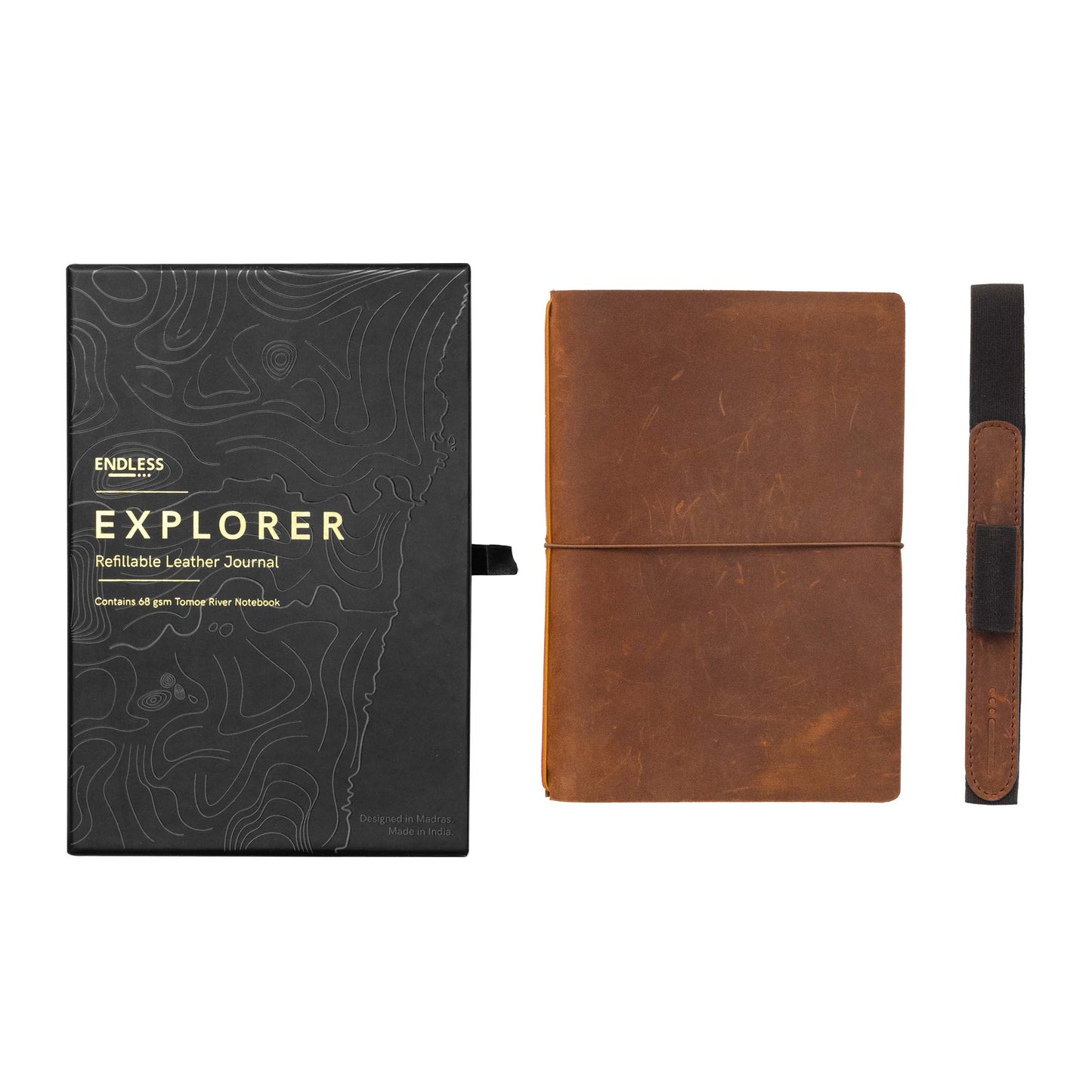 Endless Explorer - Refillable Leather Regalia Paper Journal - Brown