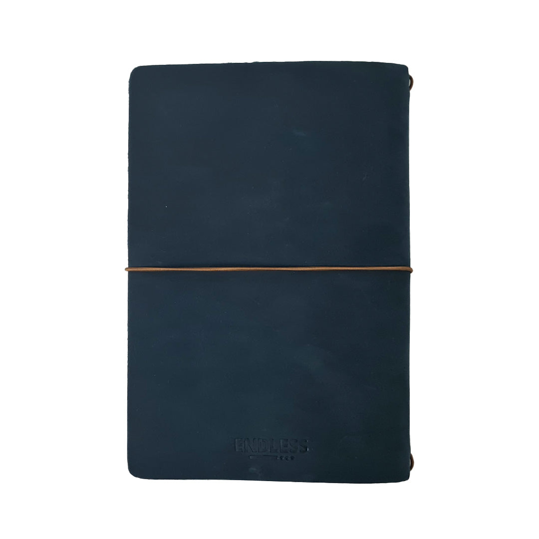 Endless Explorer - Refillable Leather Regalia Paper Journal - Blue