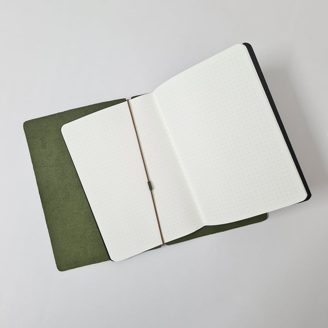 Endless Explorer - Refillable Leather Regalia Paper Journal - Green