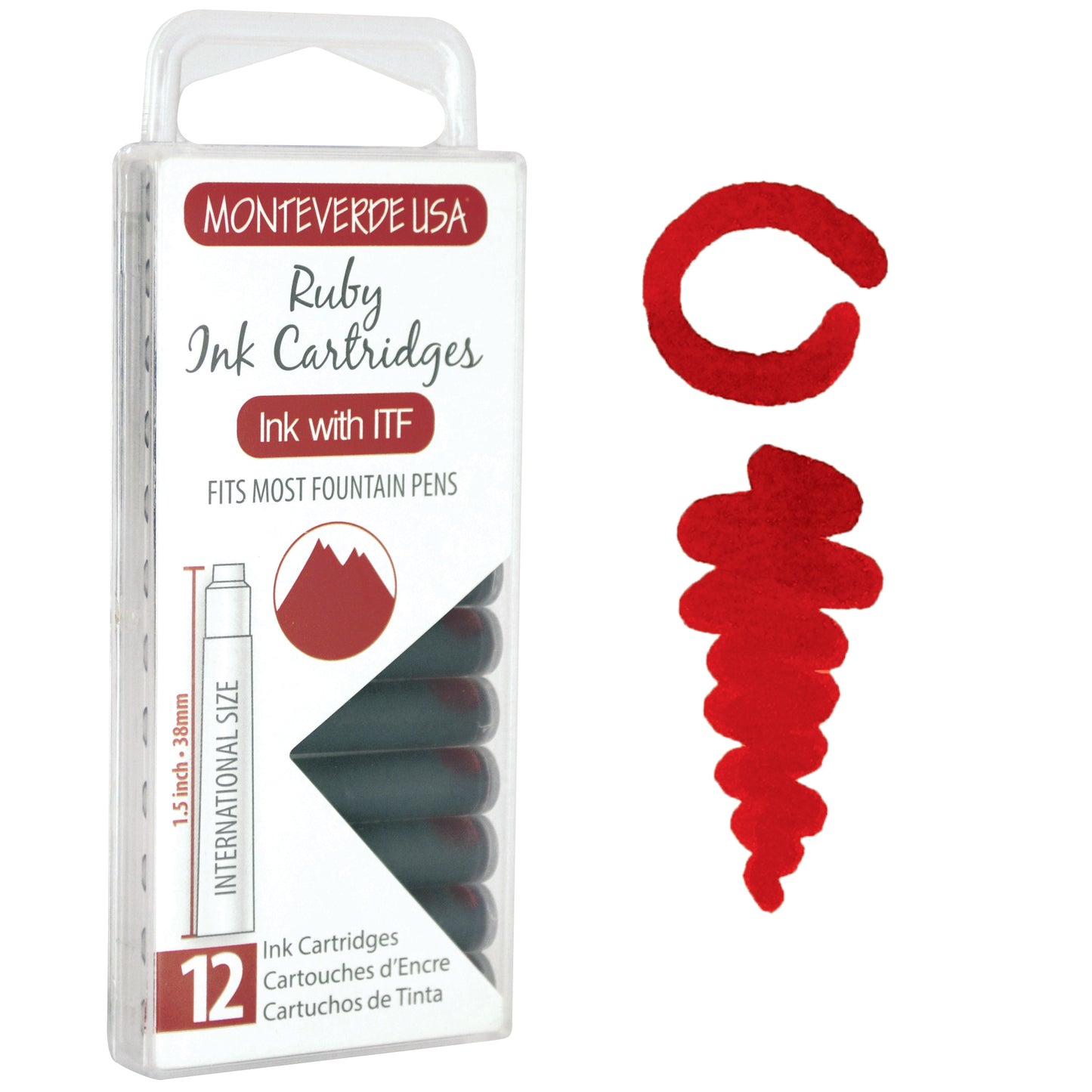 Monteverde 12 Pack of Standard Ink Cartridges - Different Colours Available