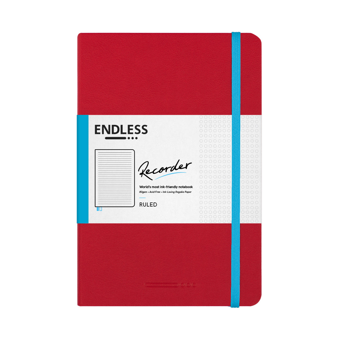 Endless Recorder A5 Notebook - Crimson Sky - Regalia Paper