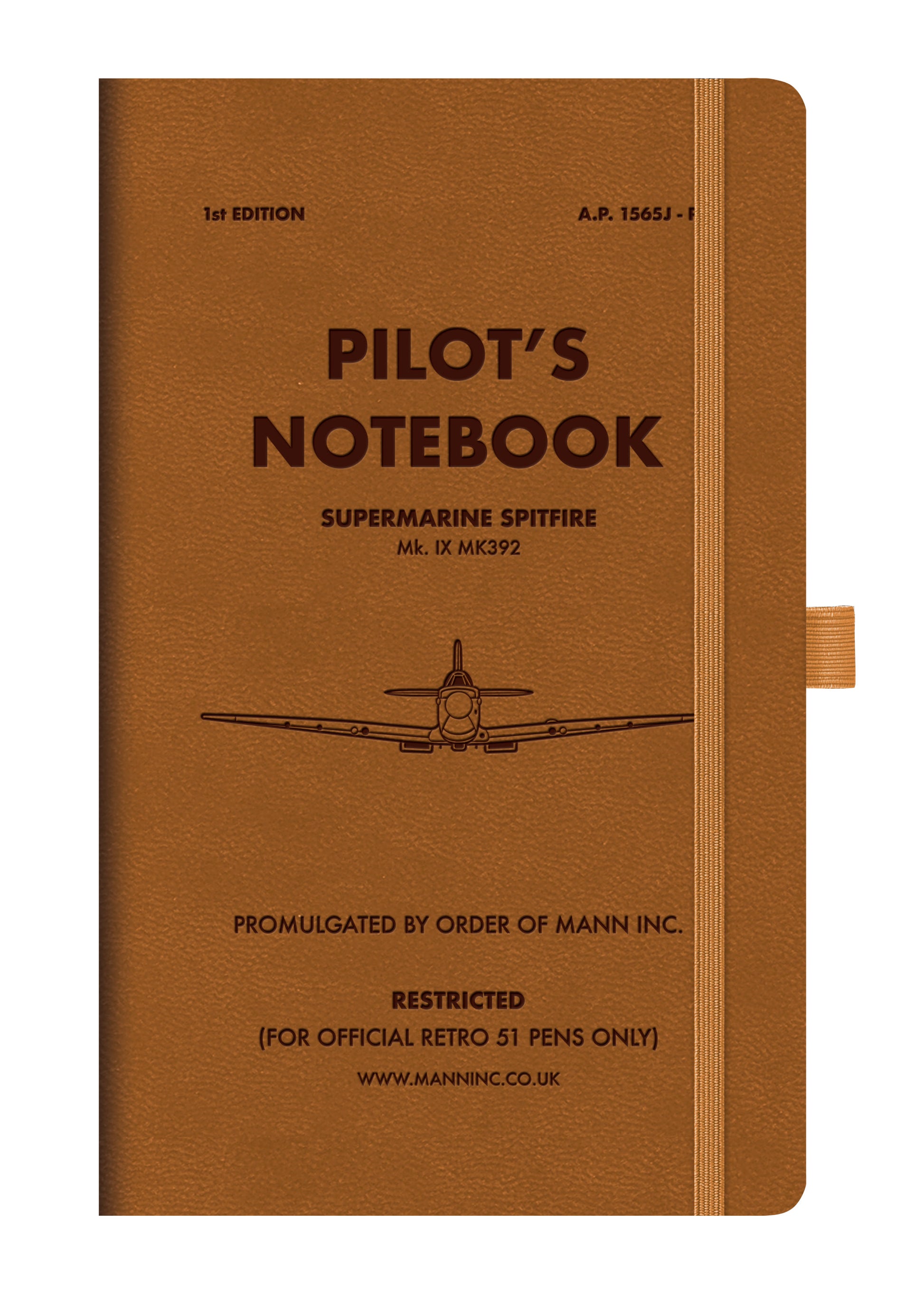 Replica Pilots Notes Medium Ruled Flexible Notebook - Spitfire – Mann ...